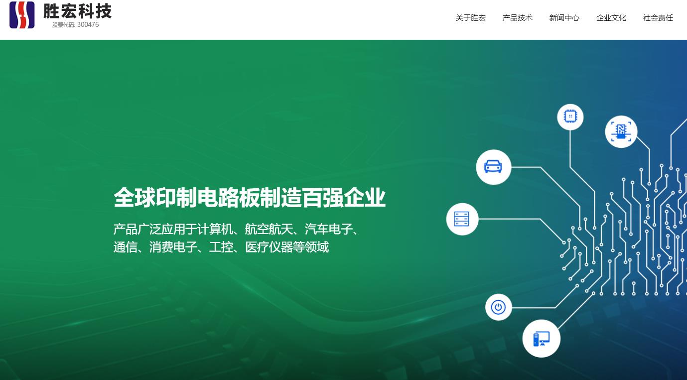 胜宏科技扩建厂房生产内加压工序线路板项目投资 90000.0万元