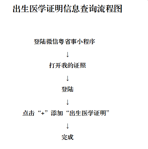 广东省出生医学证明信息查询办理流程图